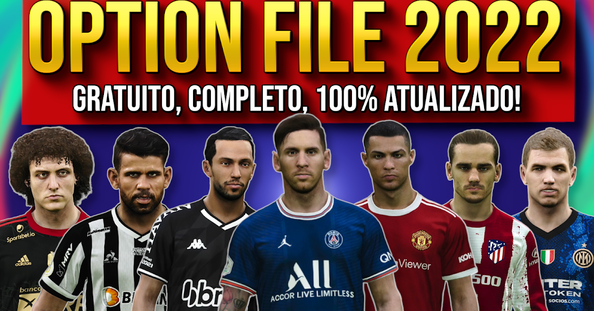 Option File PES 2021 PS4/PS5/PC Atualizado 100% todas as ligas já