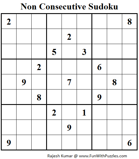 Non Consecutive Sudoku (Fun With Sudoku #89)