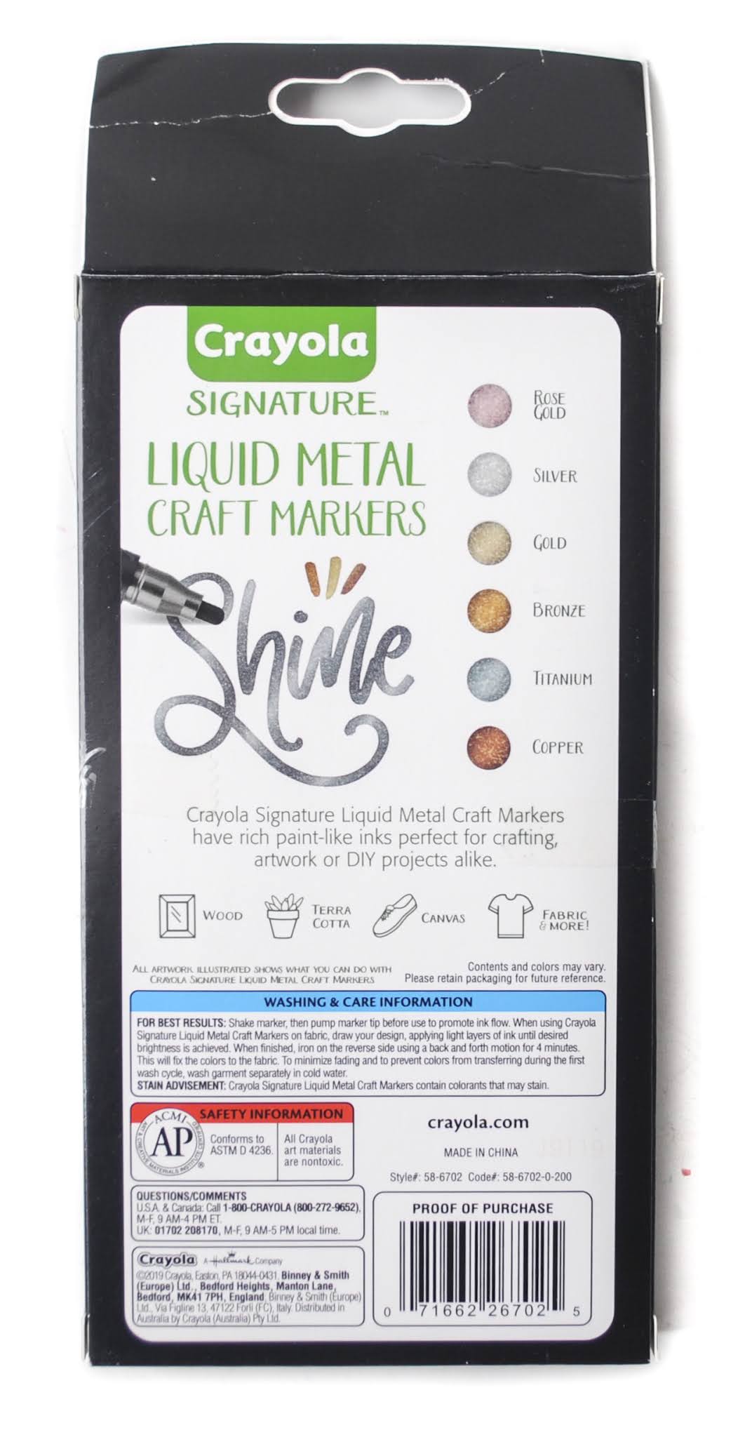 Crayola signature outline markers Metallic Be Inspired