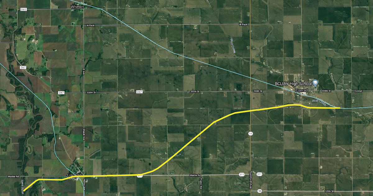 Iowa Abandoned Railroad Map Iowa's First Abandoned Railway: The Farmers Union Railroad