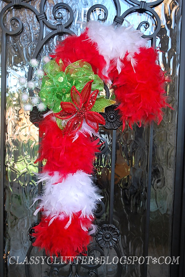 Candy Cane Door Decor Revisited  Classy Clutter