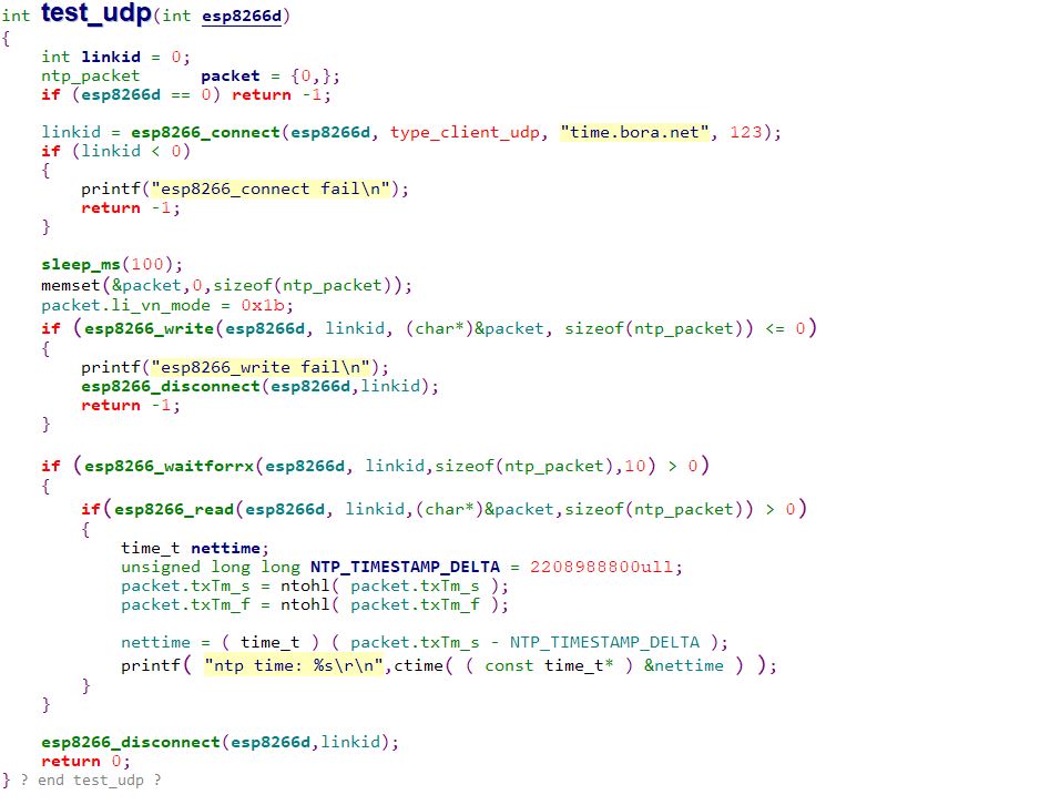 Linux esp8266 driver c source code client TCP, UDP