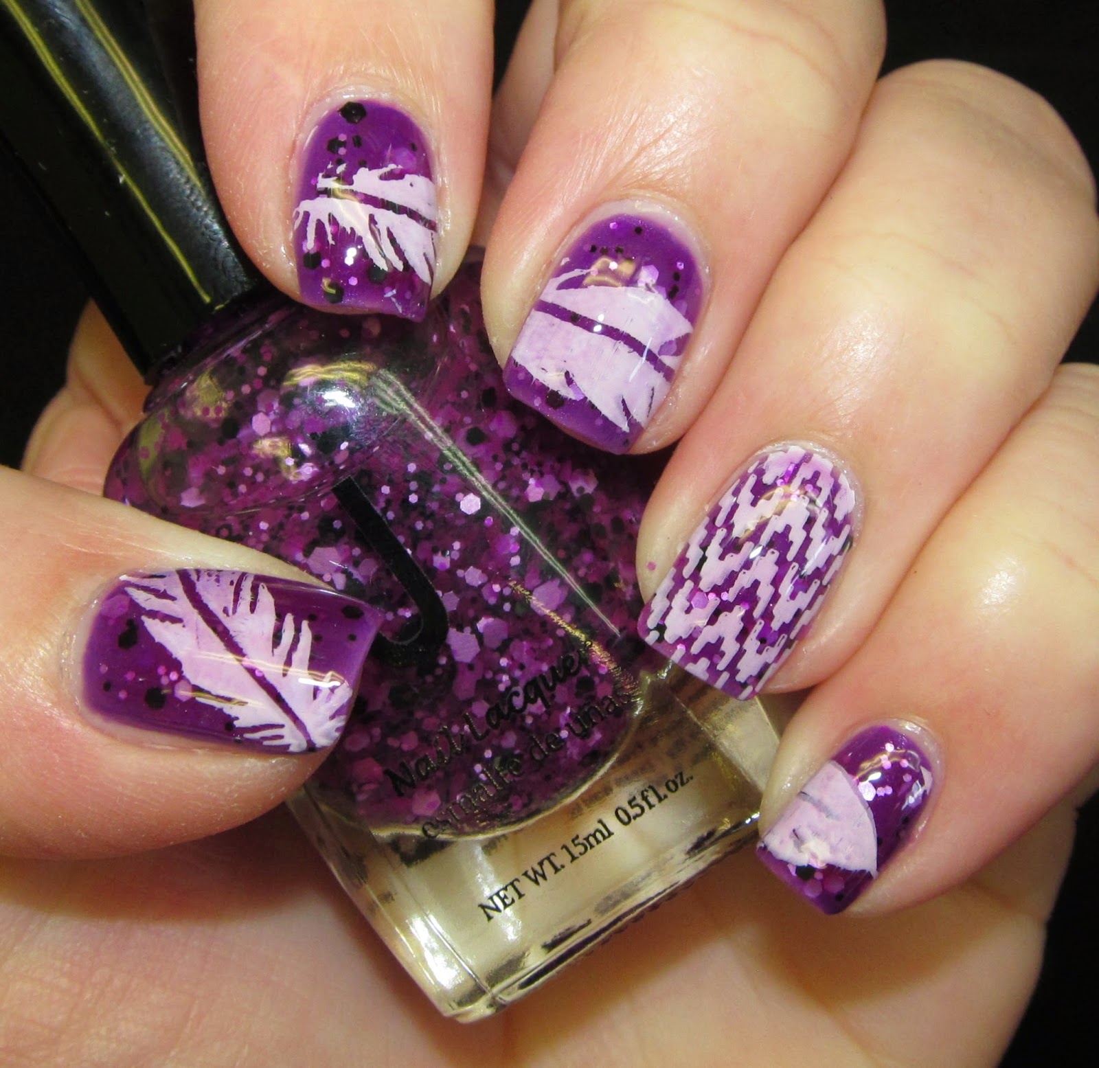GETCHA NAILS DID: PURPLE SPOTTED FEATHERS