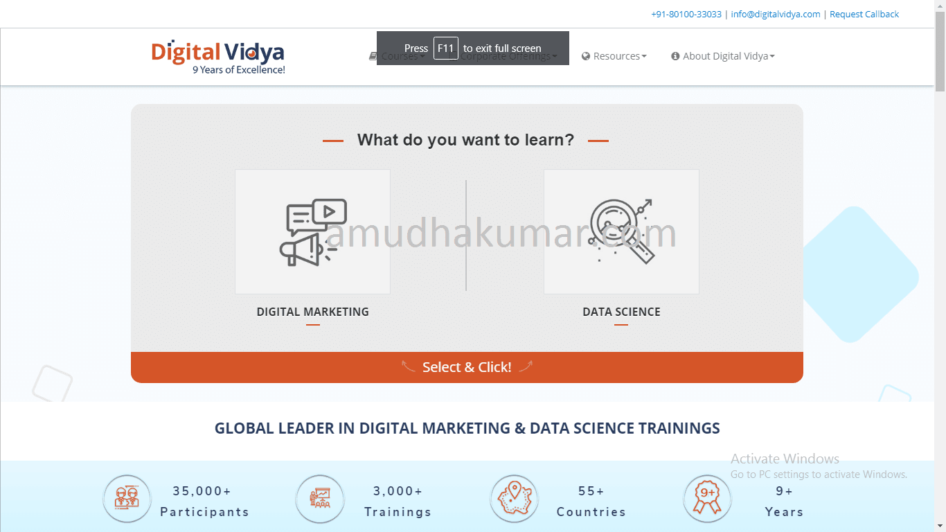 Digital Vidya Digital Marketing Training Institute in Chennai Amudhakumar