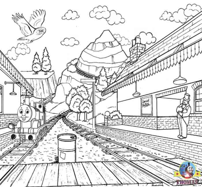Thomas coloring book pages for kids printable picture