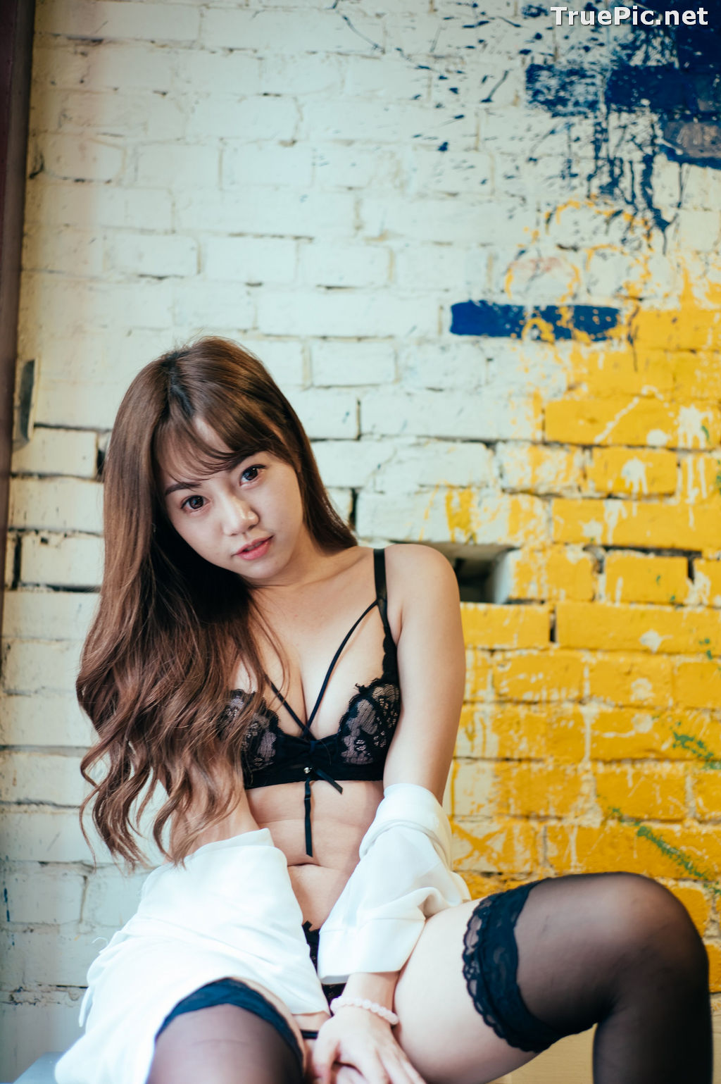 Image Taiwanese Model - 米米 (林豈彤) - Balck and Pink Lingerie Set - TruePic.net - Picture-3