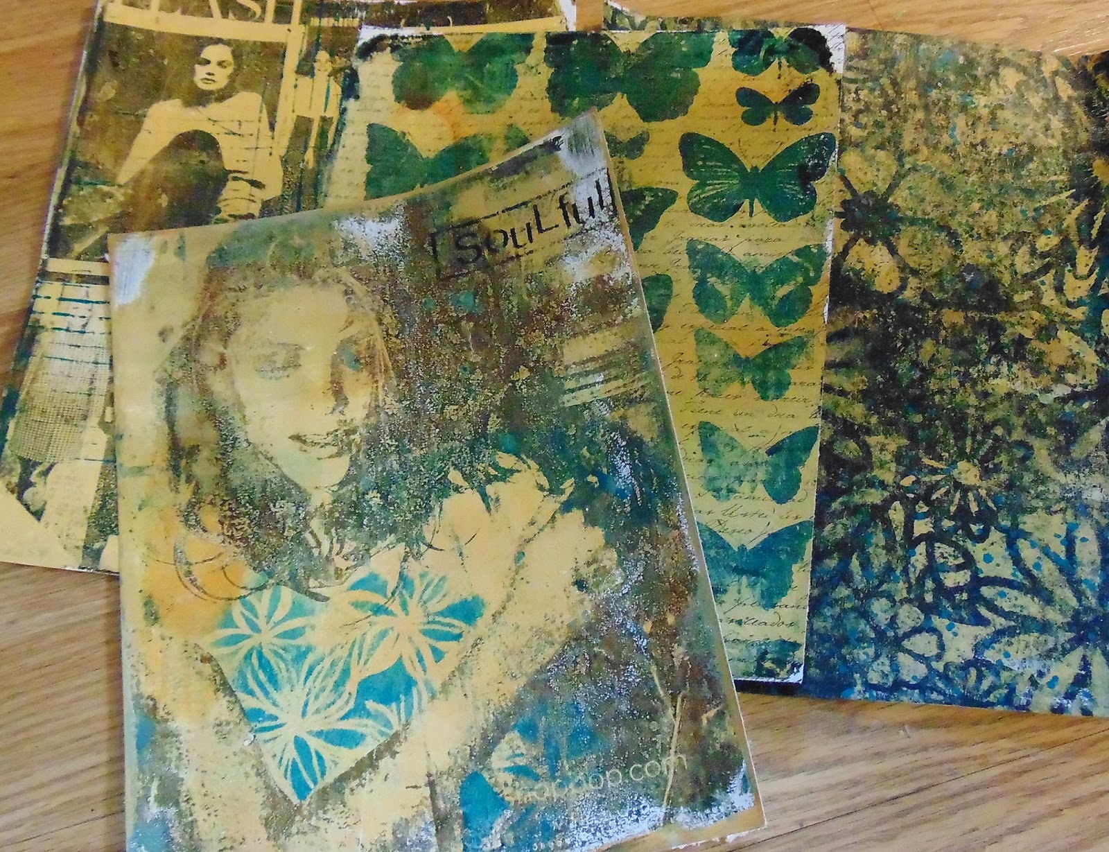 My Art Journal Gel Plate Transfer Image Technique