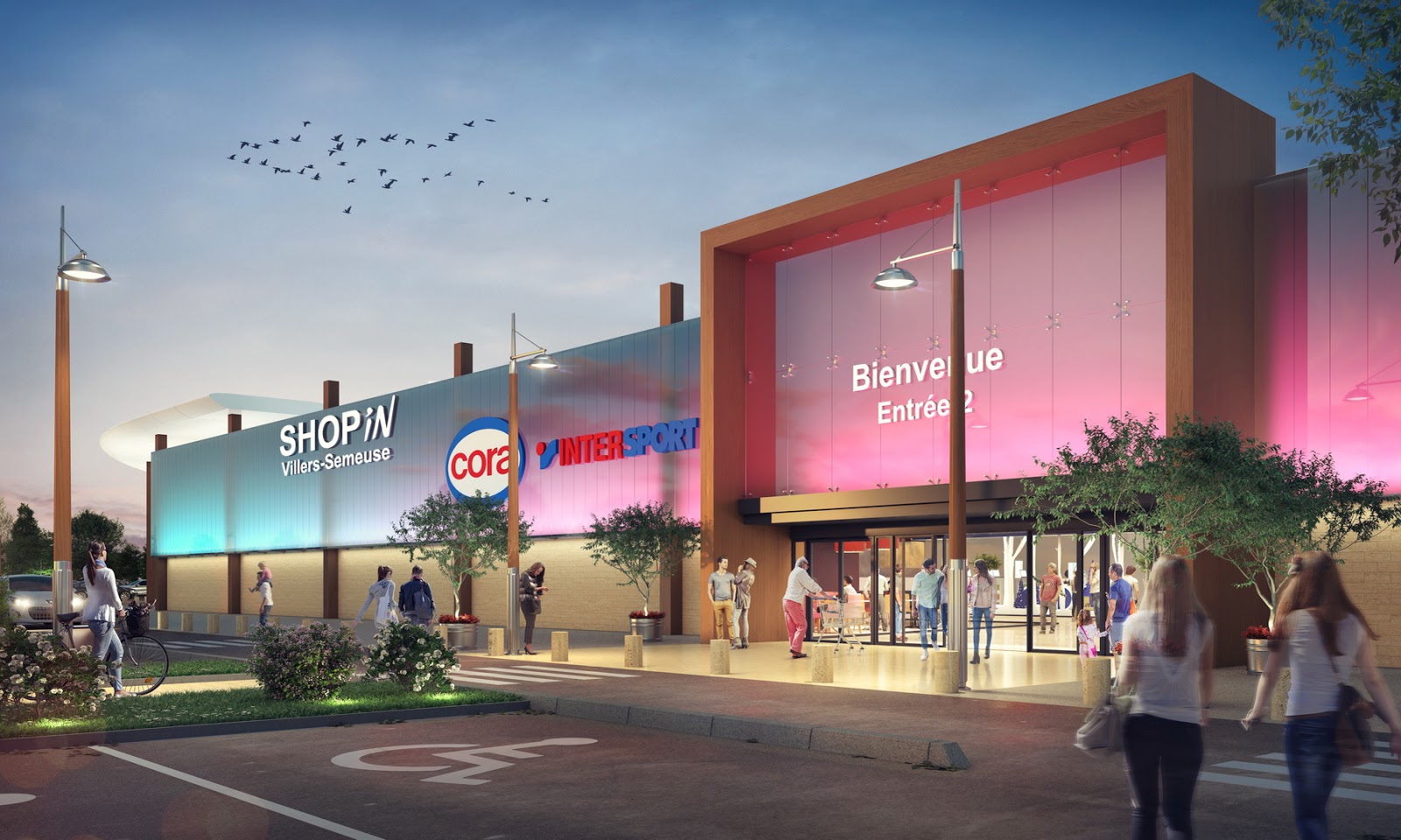 Perspective 3D de centre commercial