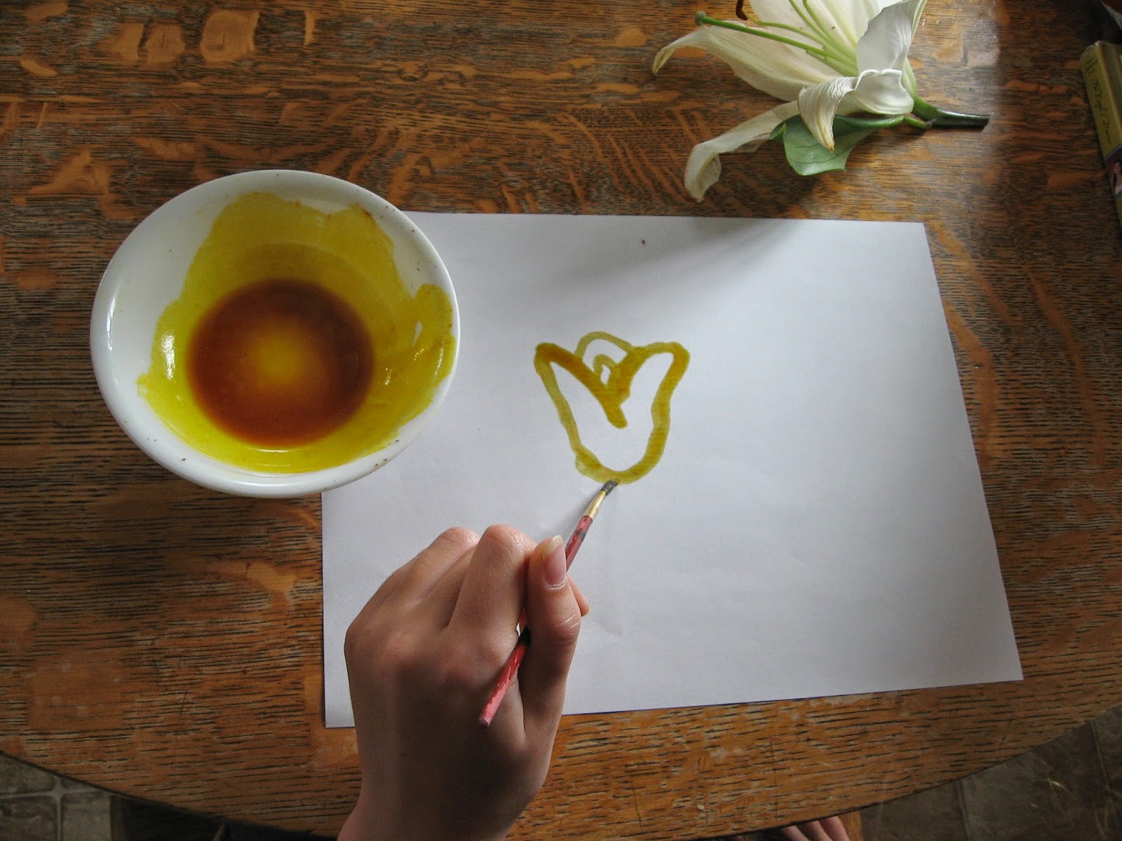 Almost Unschoolers Summer Fun 2014 Painting with Pollen.