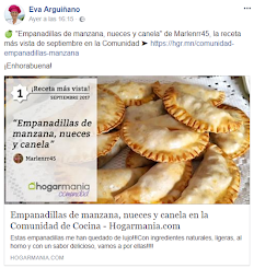 Eva Arguiñano publica en su página oficial mis empanadillas de manzana y canela