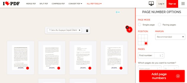 Cara Menambah Nomor Halaman di PDF Online Cara Menambah Nomor Halaman di PDF Online