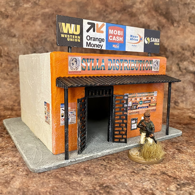 28mm Modern Wargaming: French African market shops (boutique de marché Africain) for Mali and the Sahel