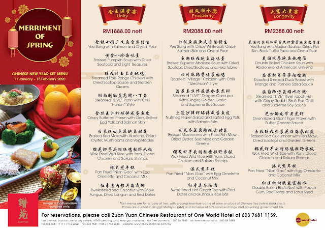 CHASING FOOD DREAMS: CNY Menu 2020 @ Zuan Yuan, One World Hotel ...