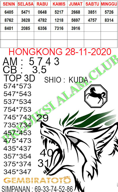 Syair Togel Hongkong 28 November 2020 Tokosyair Com