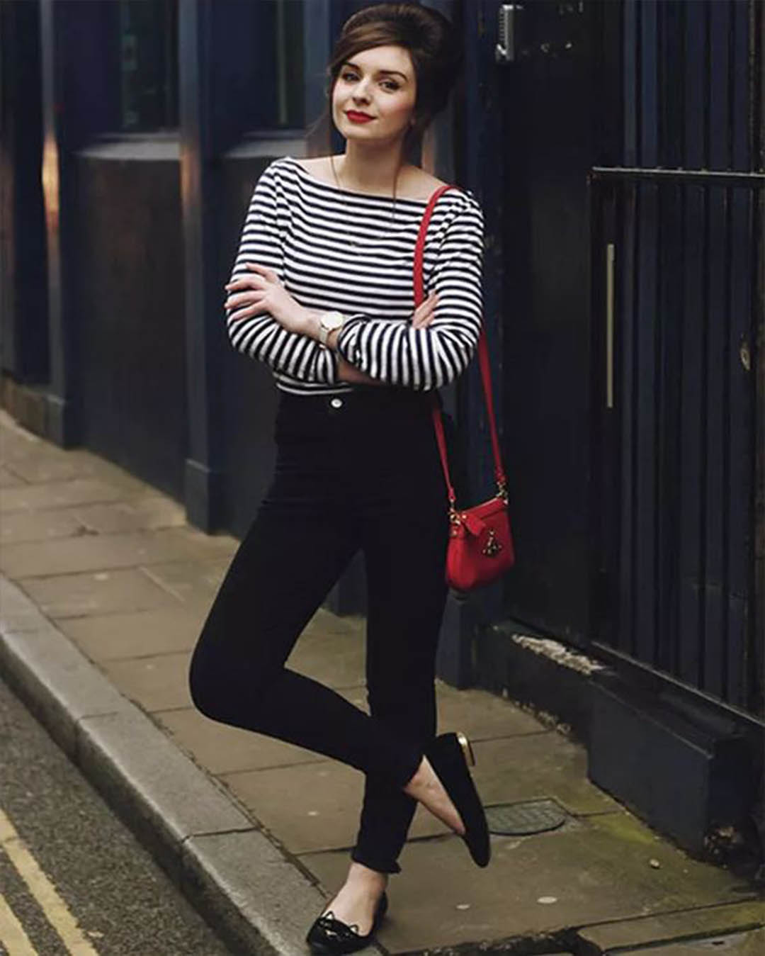 Pantalón Negro Combinar Blusa Blanca Con Rayas Negras Pantalón