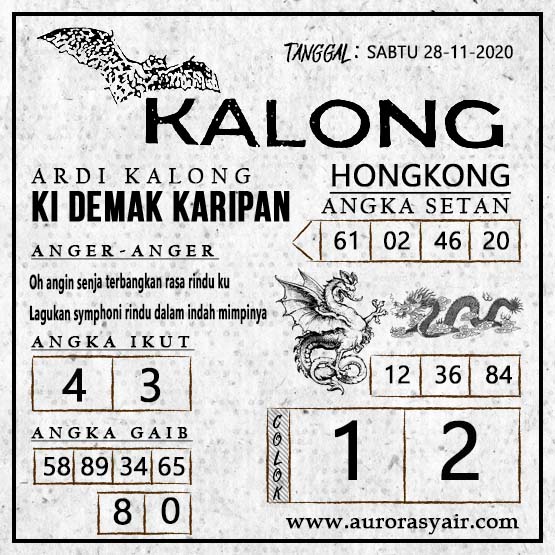 Syair Togel Hongkong 28 November 2020 Tokosyair Com