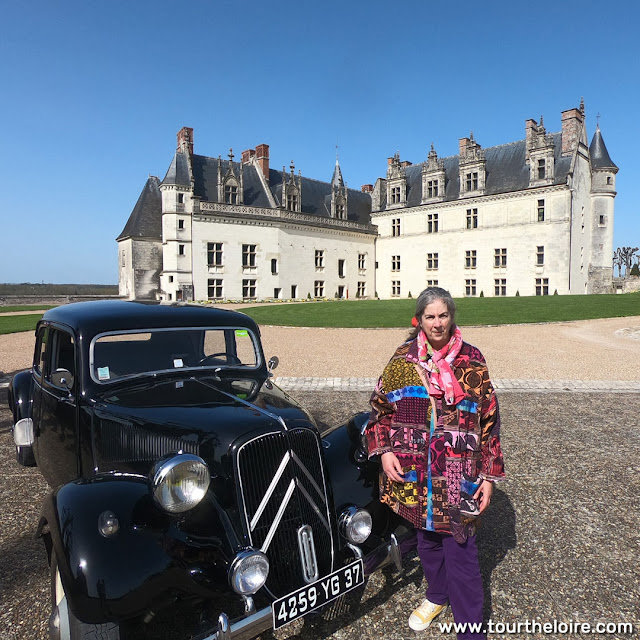 Citroen Traction Avant at the Chateau Royal d'Amboise, Indre et Loire, France. Photo by Loire Valley Time Travel.