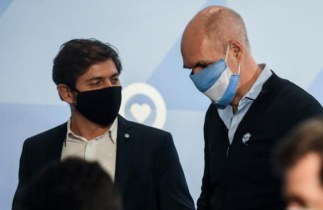Kicillof y Larreta Larreta y Kicillof analizan si endurecen la cuarentena