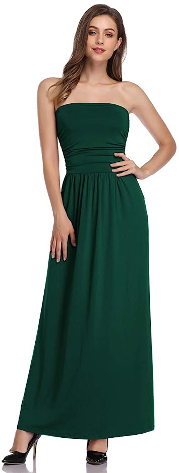 Best Green Strapless Maxi Dresses