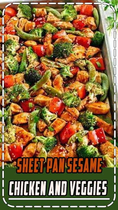 This Sheet Pan Sesame Chicken and Veggies makes the perfect weeknight dinner that’s healthy, delicious and easily made all on one pan in under 30 minutes!