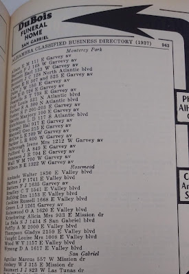 A page from an old book with the text "Alhambra Classified Business Directory (1937)" at the top.