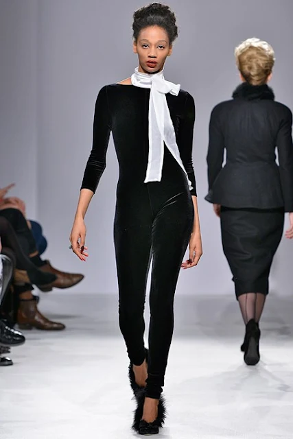 PPQ AW15 catwalk show - black and white 80s gothic fashion
