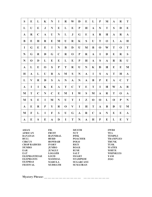 An Elephant a Day: Elephant No. 268: Word Search Puzzle