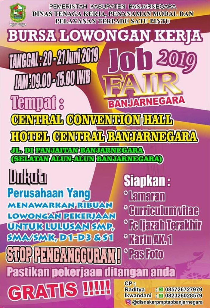 Job Fair Banjarnegara Jawa Tengah Lowongan Kerja Terbaru Indonesia 2021