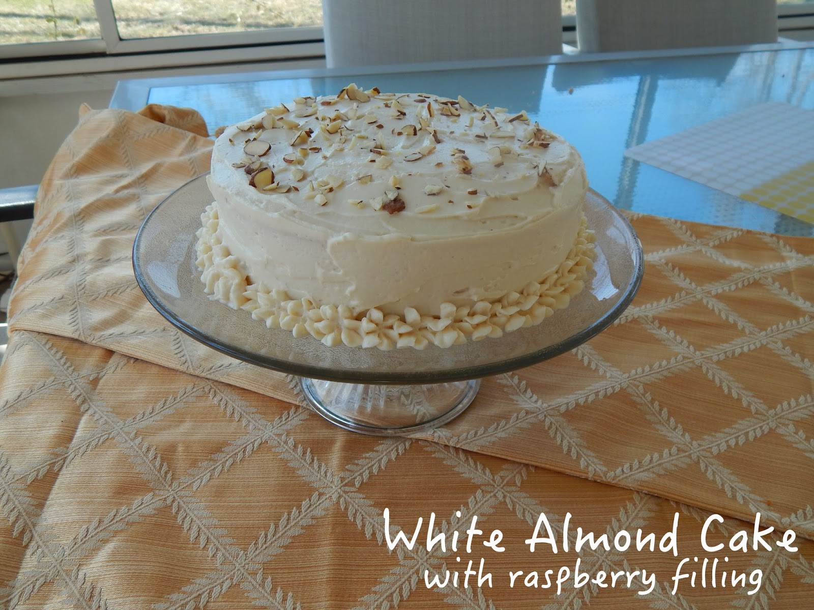 White Almond Cake  with Raspberry Filling  Cut The Wheat