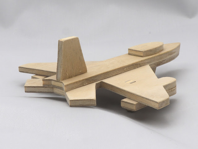 Handmade Wood Toy Airplane - Jet Fighter - Baltic Birch Plywood
