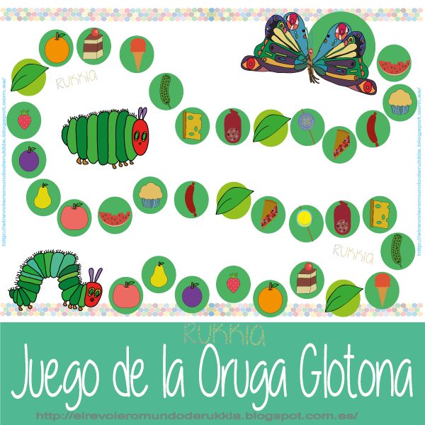 la pequeña oruga glotona con peluche