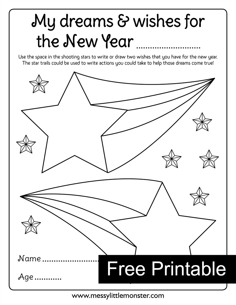 New Years Resolution Worksheet Messy Little Monster New Years Resolution Worksheet Messy Little Monster