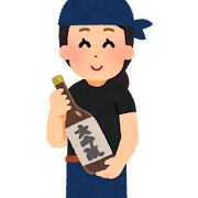 酒屋の店員のイラスト（女性）