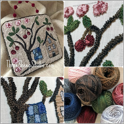 'Cherry Hill Farm' punch needle design by Rose Clay at ThreeSheepStudio.com in the 'Studio' 'Cherry Hill Farm' punch needle design by Rose Clay at ThreeSheepStudio.com in the 'Studio'