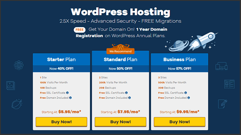 Get Hostgator, it offers a ton of website hosting options