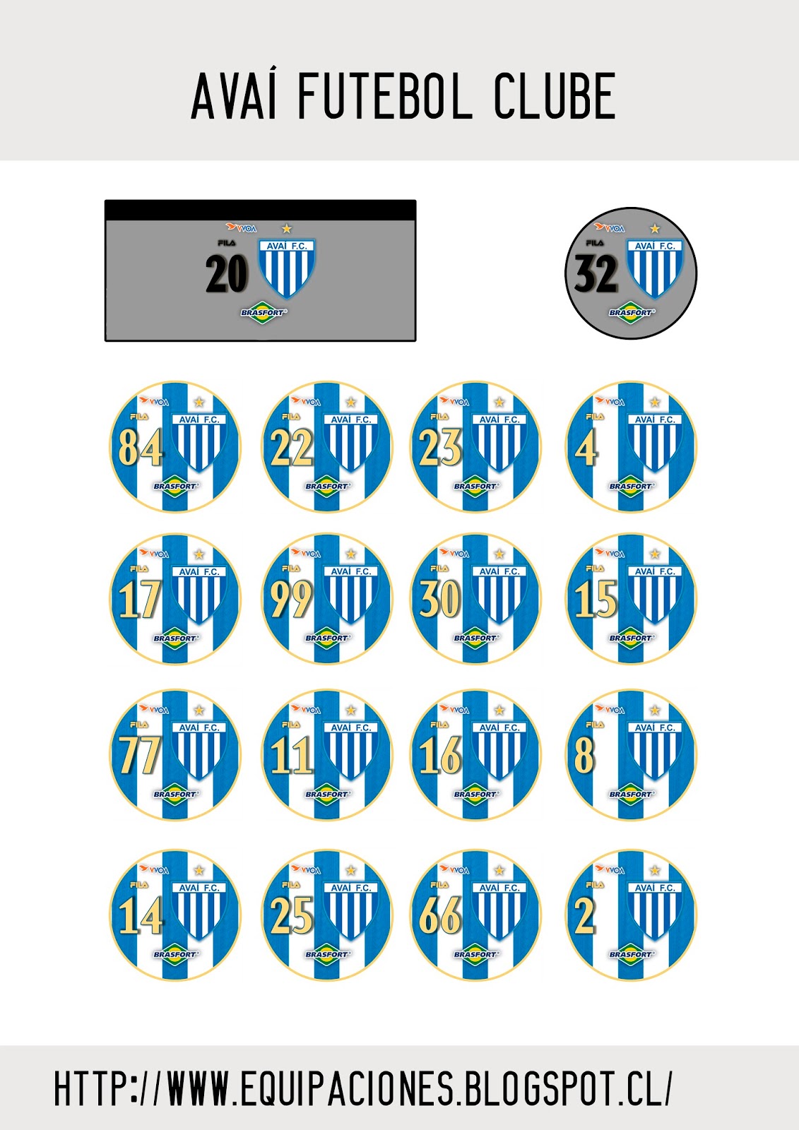 EQUIPACIONES Avaí Futebol Clube EQUIPACIONES Avaí Futebol Clube