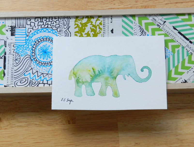 Watercolor Elephant by Elise Engh