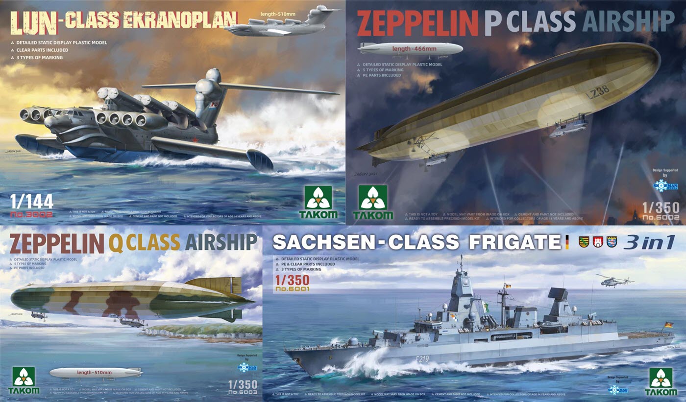 Models & Kits TAKOM 6002 1/350 Zeppelin P Class Airship Toys & Hobbies