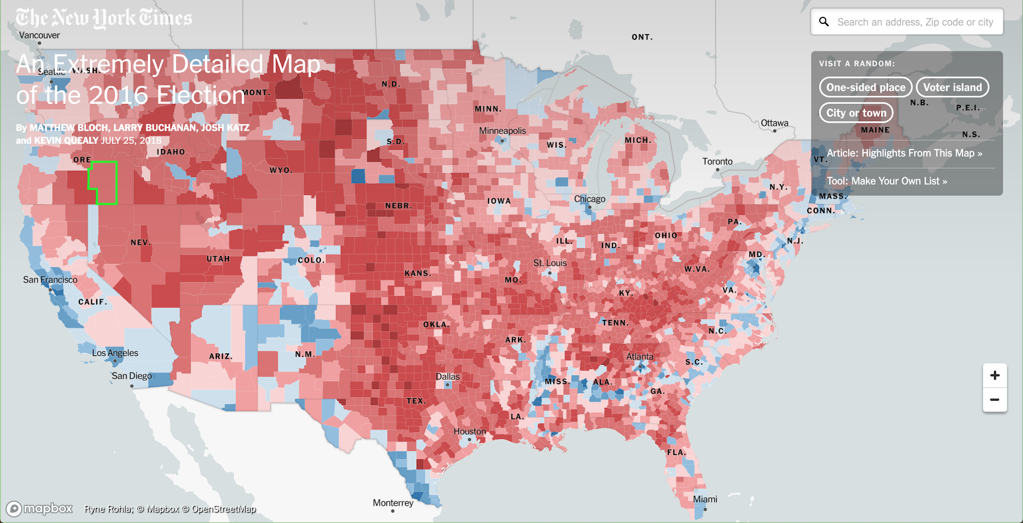 New York Times 2016 Precinct Map Fixing Election Maps Using Street Lamps