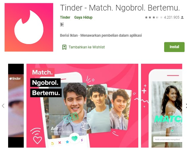 aplikasi tinder match ngobrol dan bertemu