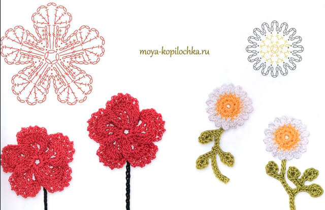 60 Patrones de Flores, Hojas y Mariposas Crochet