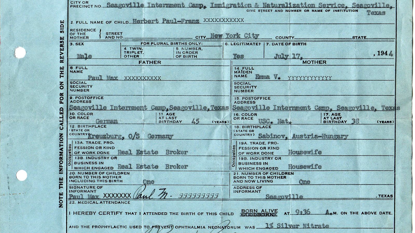 German Blood Certificate German Choices
