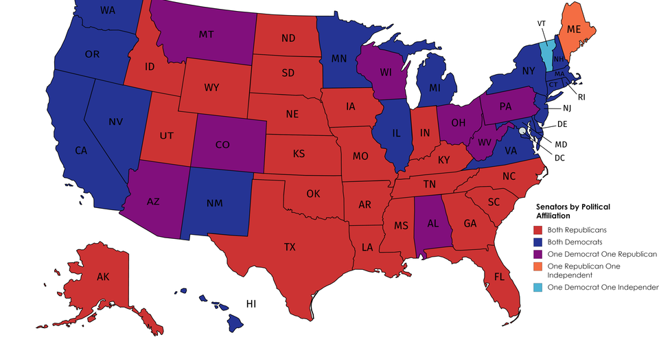 Political Affiliations of US Senators (Picture) Madness Hub