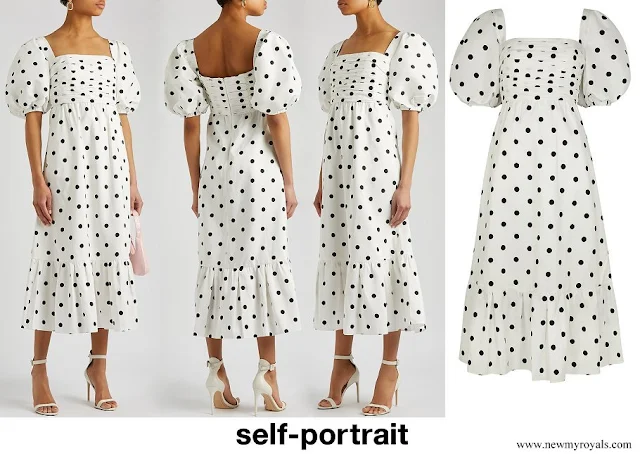 Princess Beatrice wore SELF PORTRAIT Polka-dot taffeta midi dress