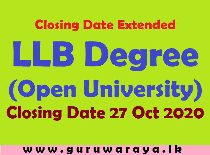 Closing Date Extended : LLB (Open University)