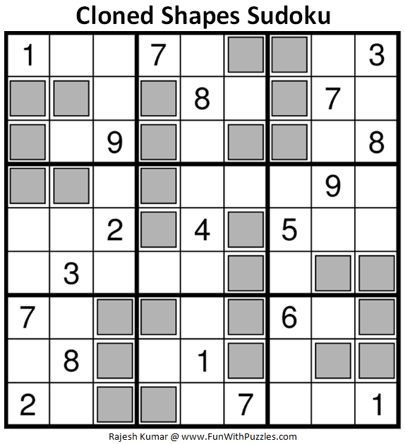 Cloned Shapes Sudoku Puzzle (Fun With Sudoku #348)