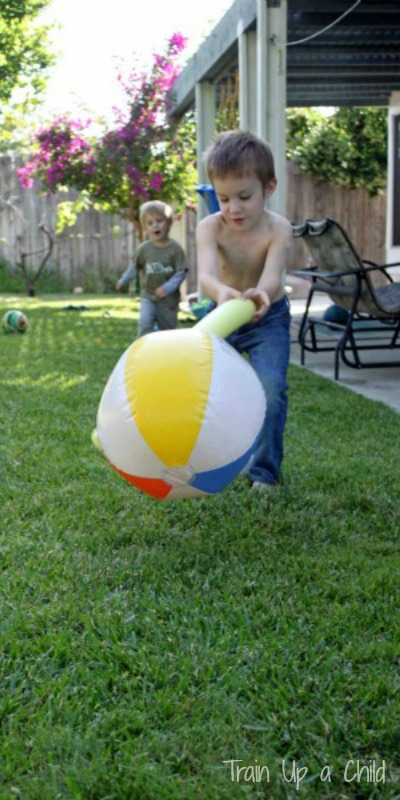 Pool Noodle Backyard Obstacle Course ~ Learn Play Imagine