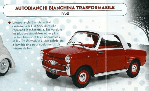 autobianchi bianchina trasformabile 1:43, altaya micro voitures d'antan, collection micro voitures d'antan