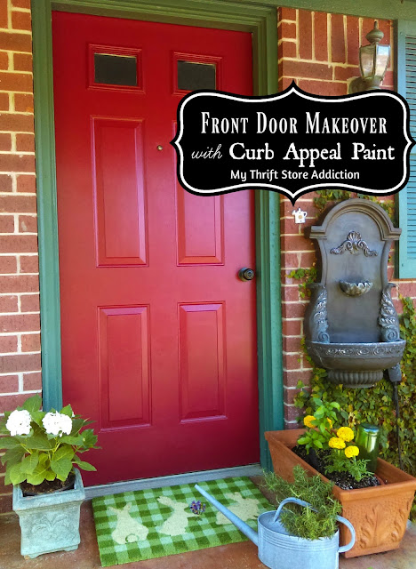 Curb Appeal paint front door makeover 
