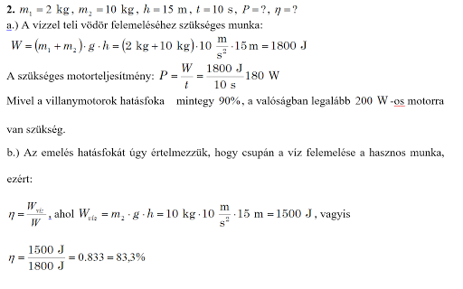 Hatásfok feladatok megoldással